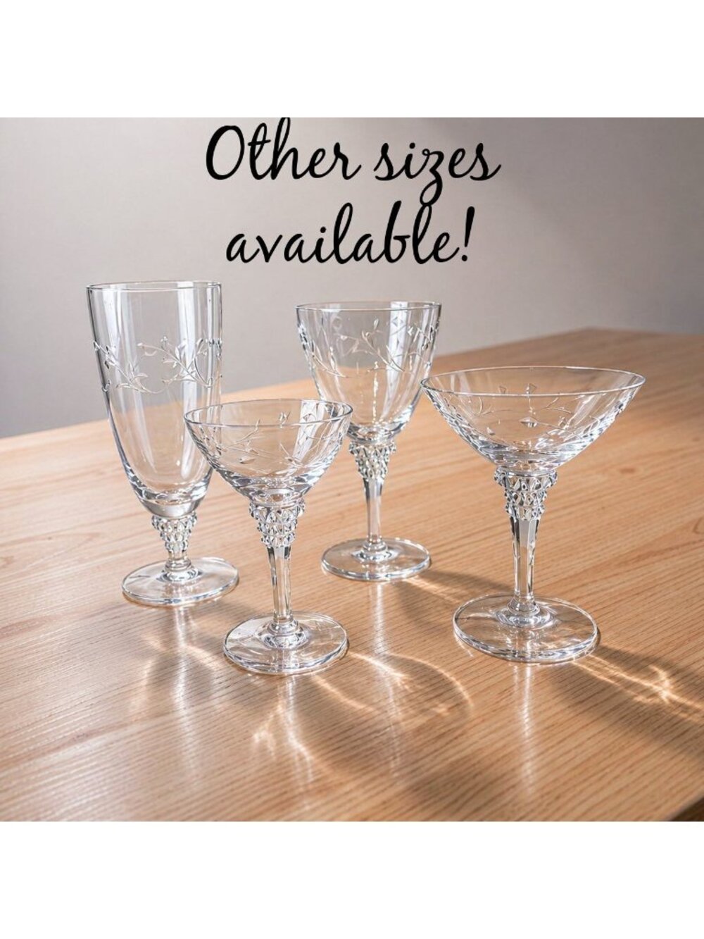 4 Etched Stemware Tiffin Rose Marie Wine Nearly 7 inch Mid Century Stemware | El - Picture 2 of 8